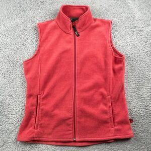 Woolrich Vest Womens Large Red Fleece Full Zip Hiking Outdoor Layering Casual